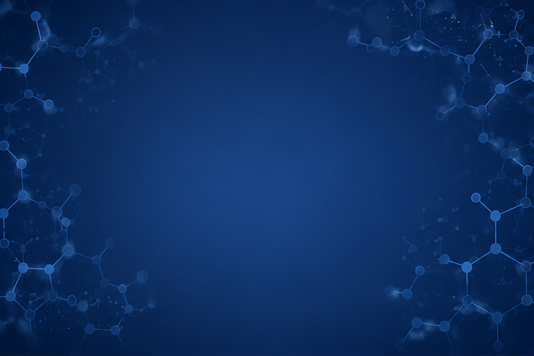 Blue molecular structure background