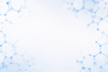 Abstract molecular structure on a light blue background